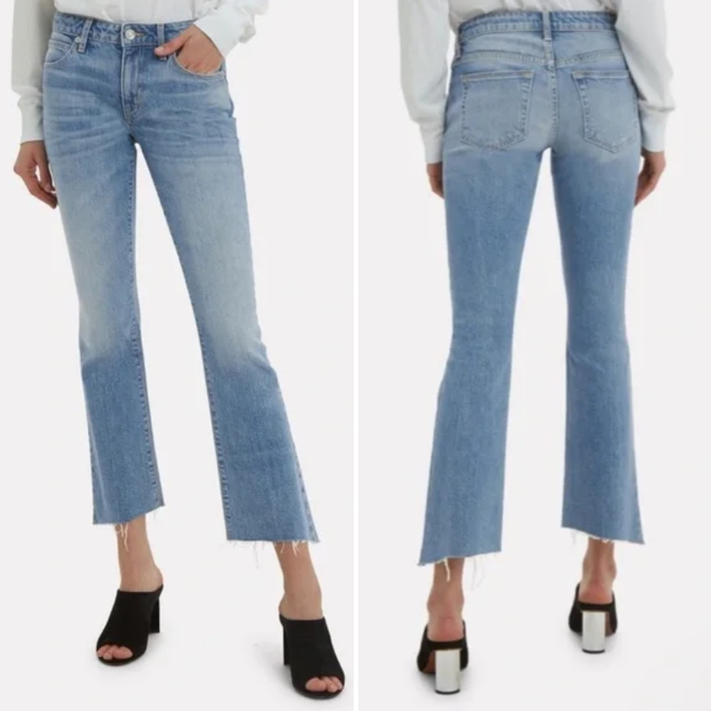 SLVRLAKE Women's Blue Denim High Rise Raw Edge Wide Leg Jeans Size 28‎ NWT